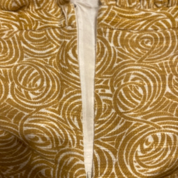 Anthropologie Elevenses Knee Length Yellow Swirl Patterned Skirt Size 12 - Picture 6 of 9
